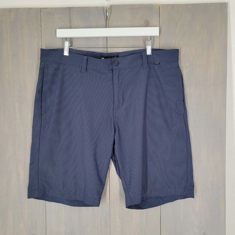 TravisMathew Golf Shorts Mens 38 Navy Blue Micro Stripe Performance Stretch